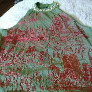 Michael Simon top with beaded neckline